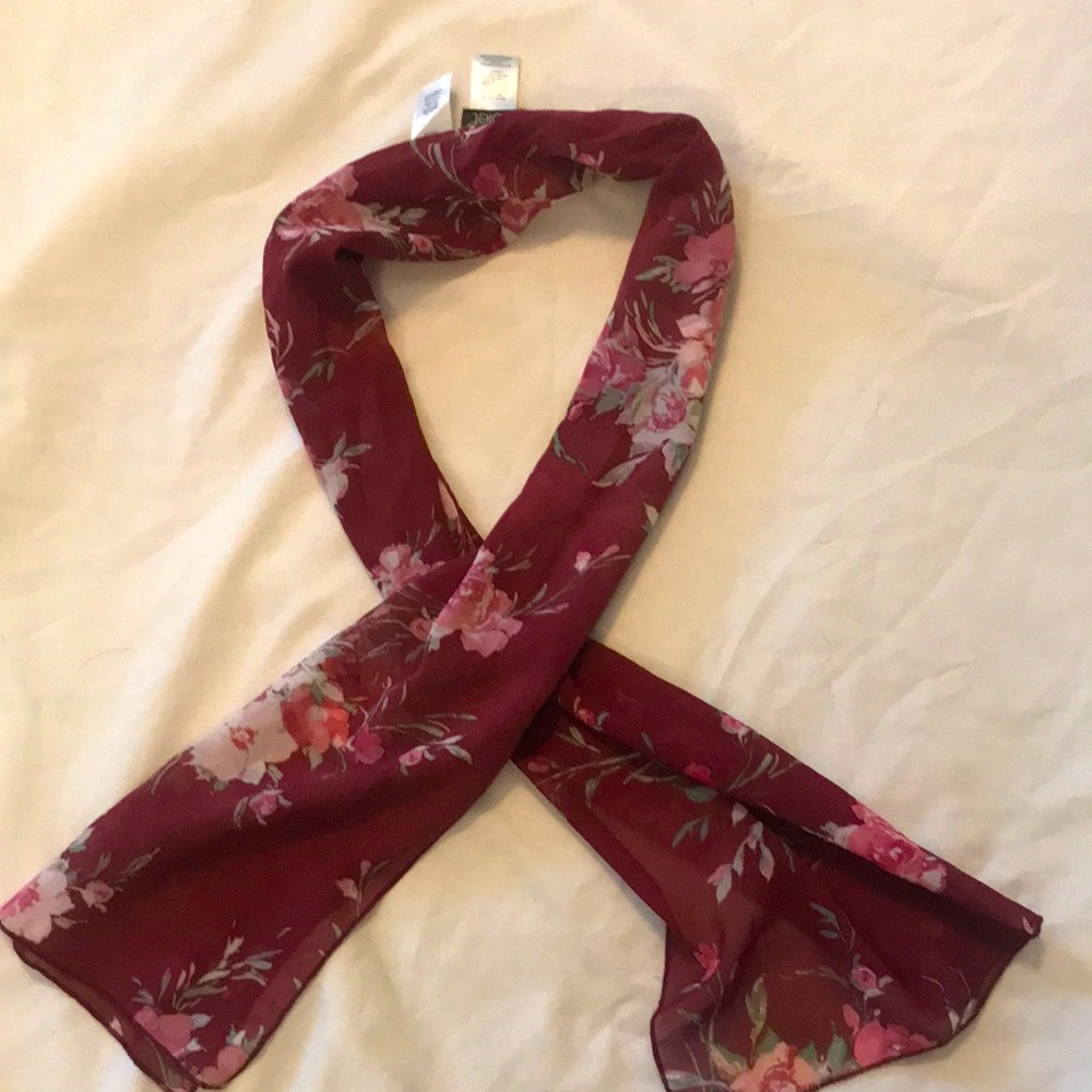 Maroon Floral Scarf